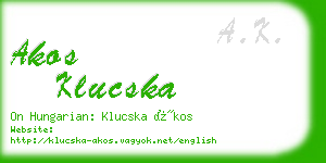 akos klucska business card